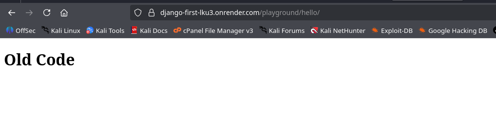 Old Code hosted on render server