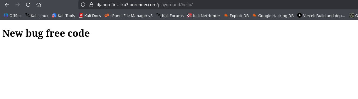 new bug free code hosted